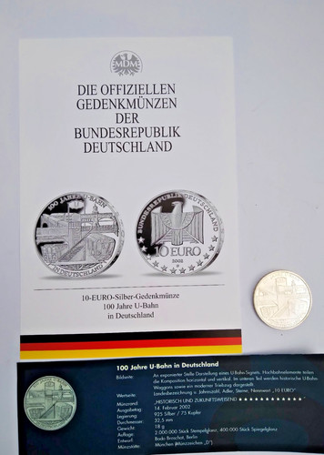 Euro 2002 silber 100 - 10, sp