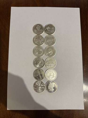 12x euro gedenkmünzen - 10,